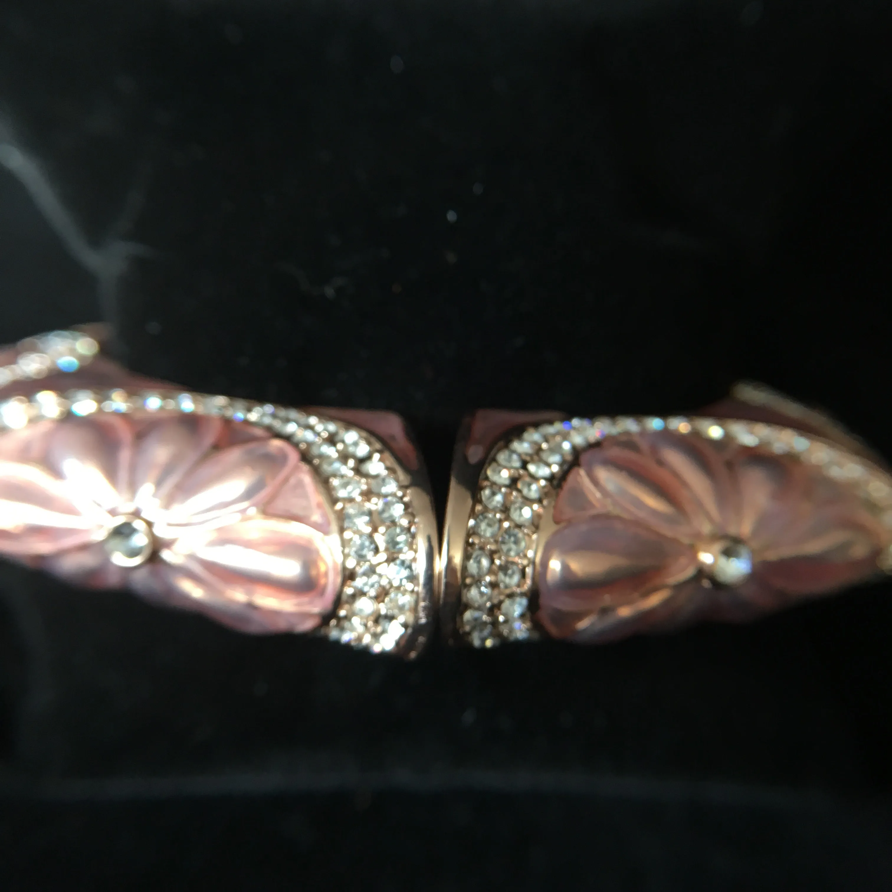 Daisy Design Rose Gold Plated Hinge Bracelet with CZ