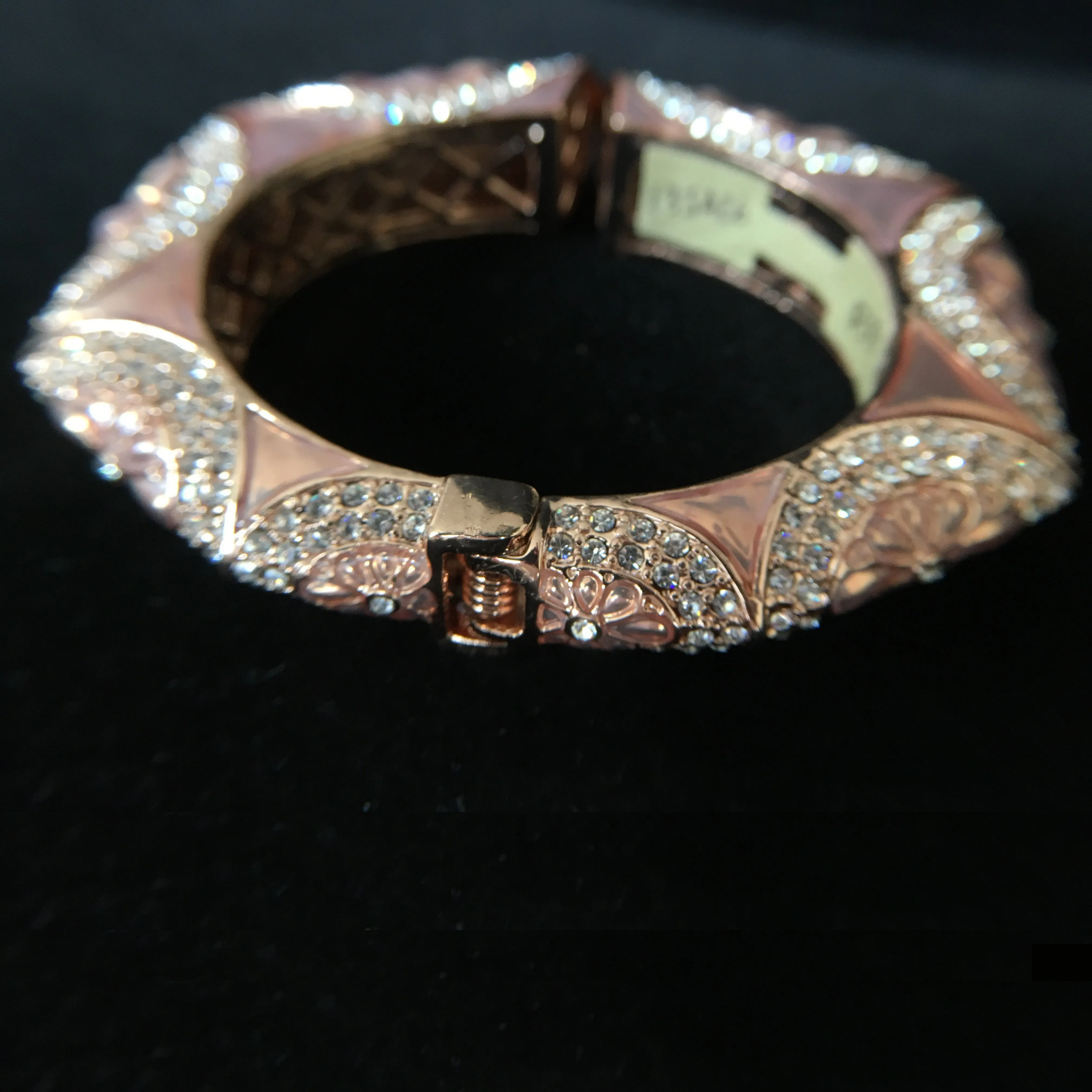 Daisy Design Rose Gold Plated Hinge Bracelet with CZ
