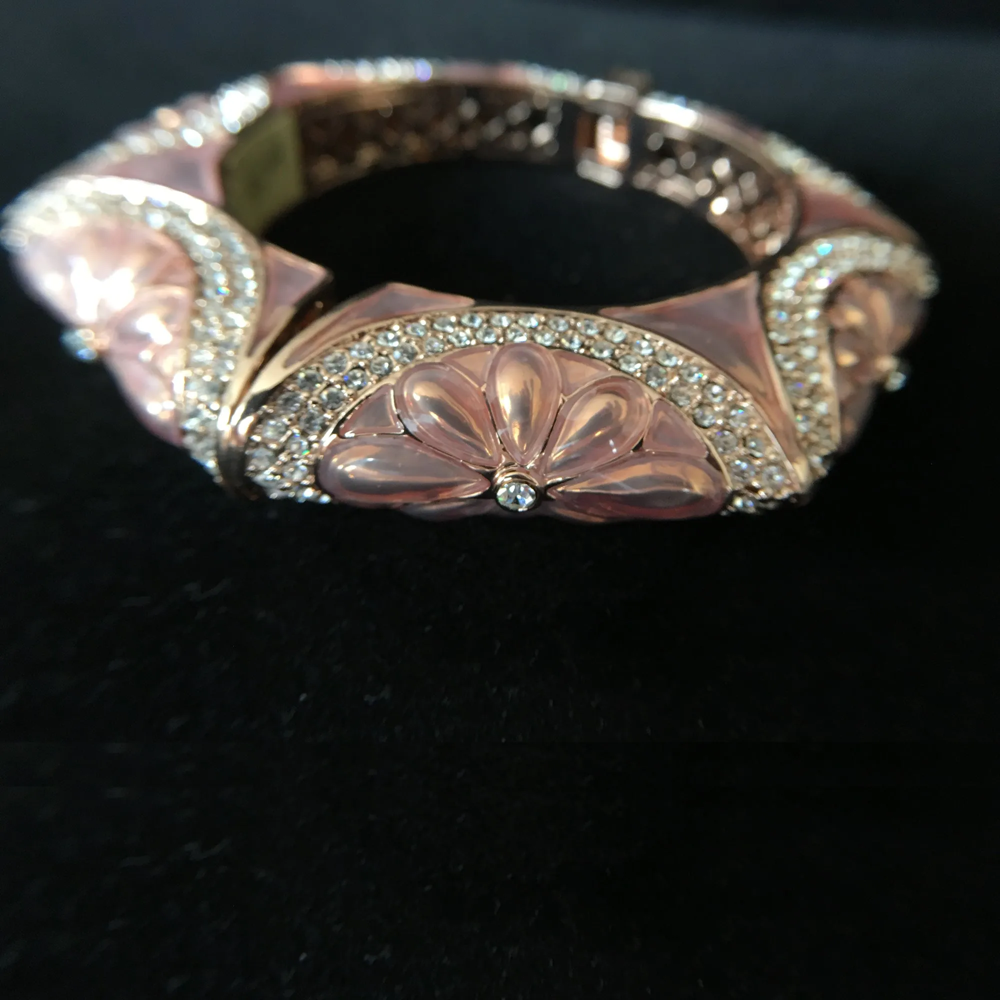 Daisy Design Rose Gold Plated Hinge Bracelet with CZ