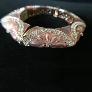 Daisy Design Rose Gold Plated Hinge Bracelet with CZ