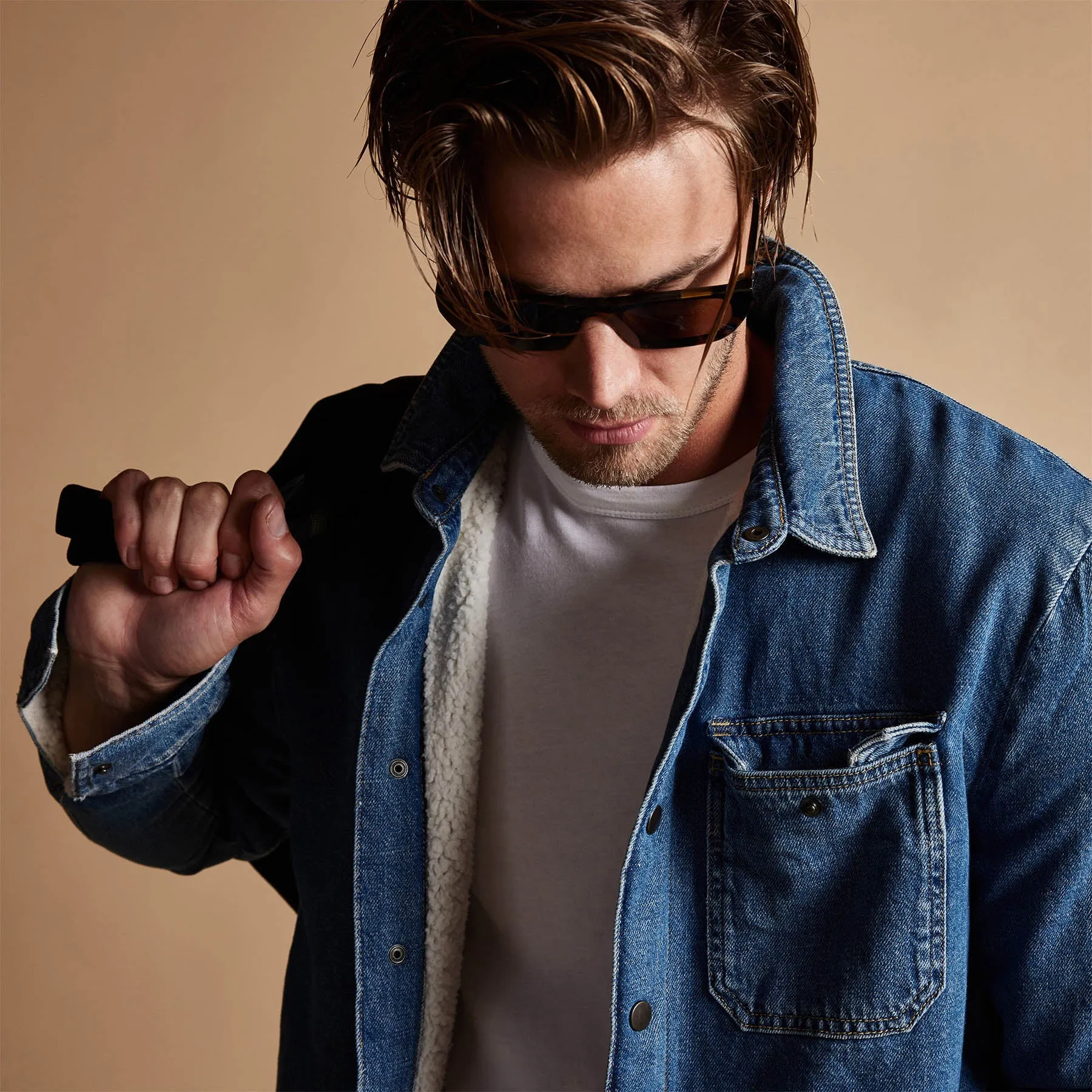 Denim Sherpa Jacket - Indigo