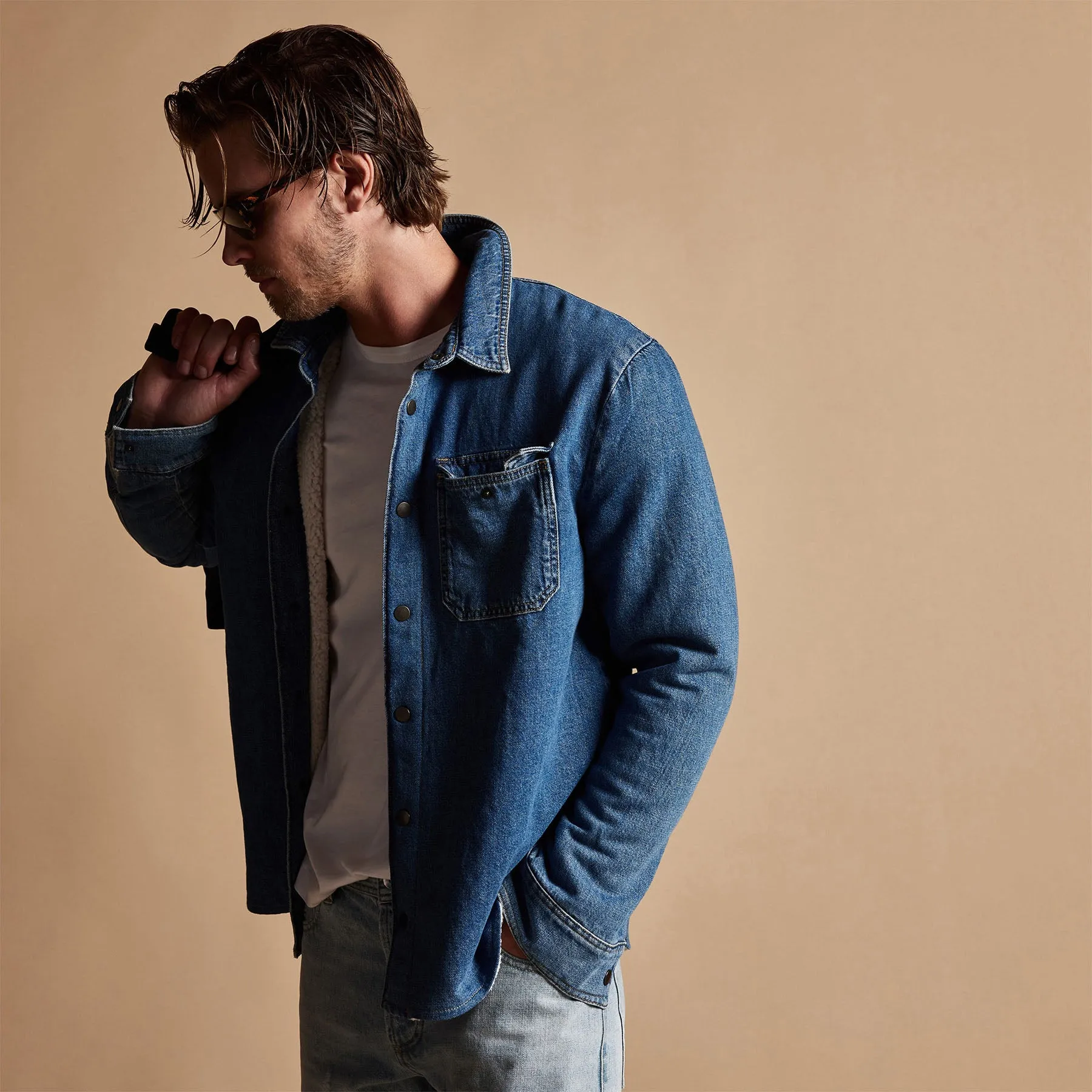 Denim Sherpa Jacket - Indigo
