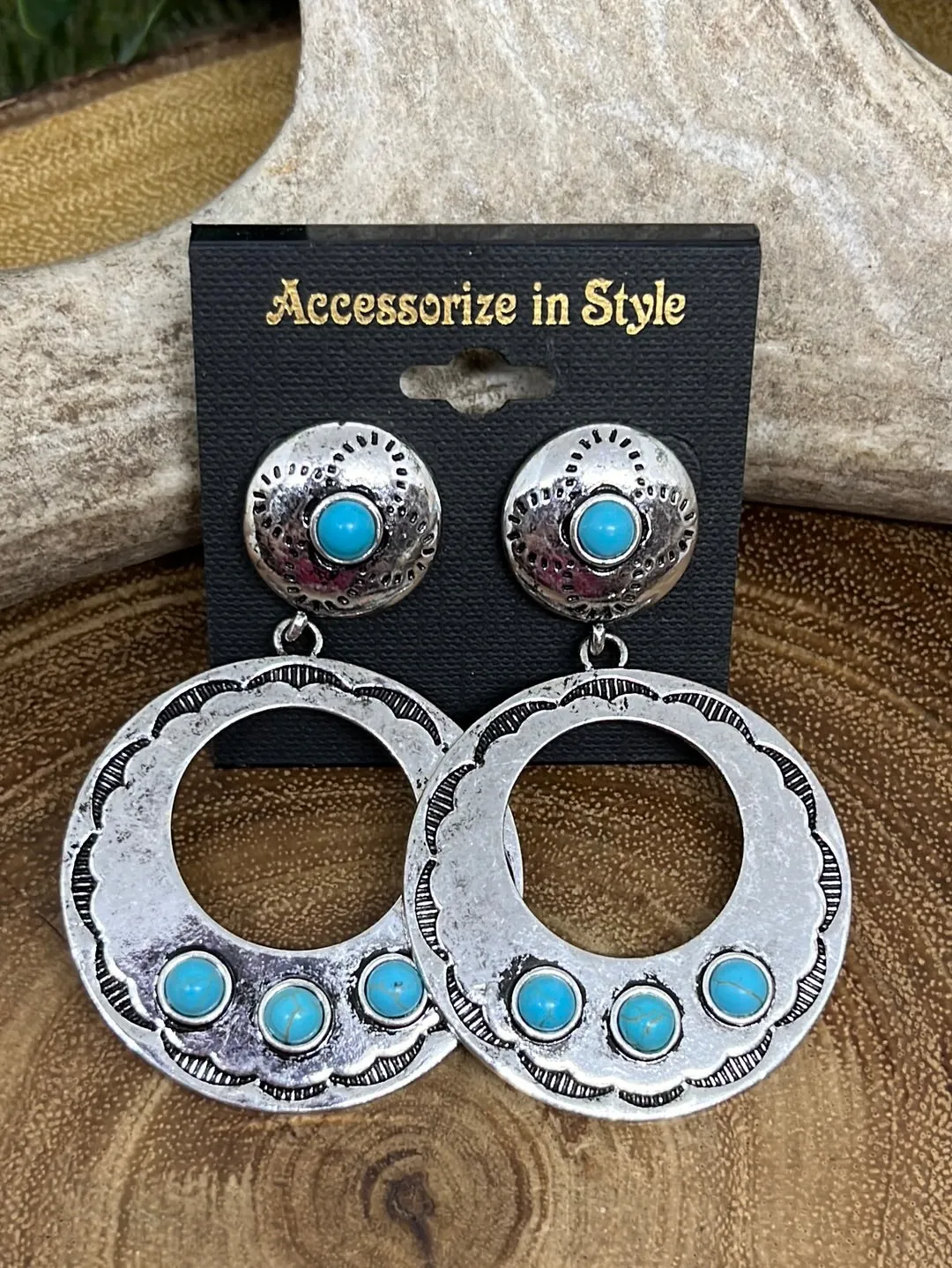 Denton Western Chunky Pendant Earrings