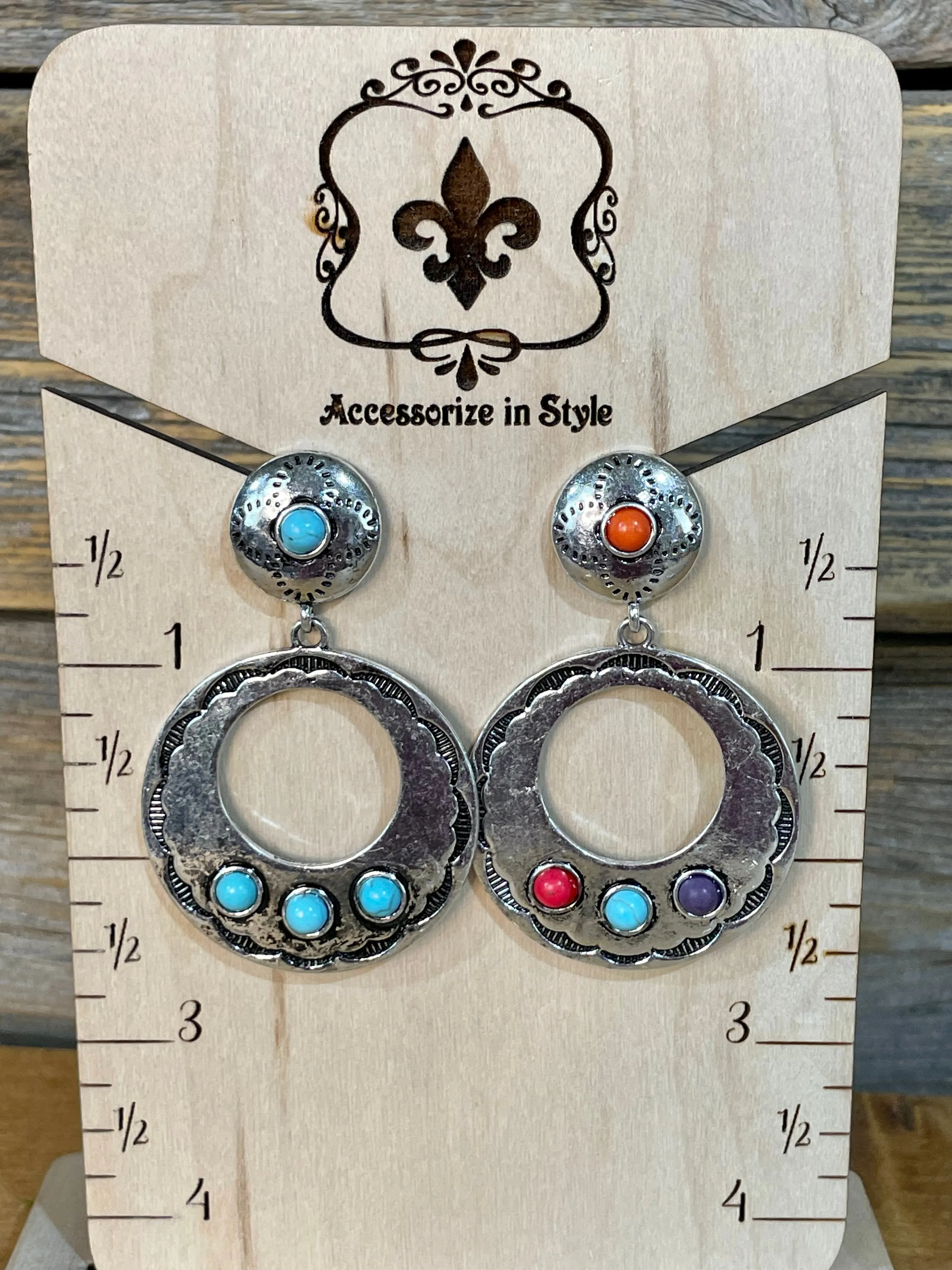 Denton Western Chunky Pendant Earrings