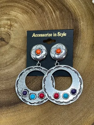 Denton Western Chunky Pendant Earrings