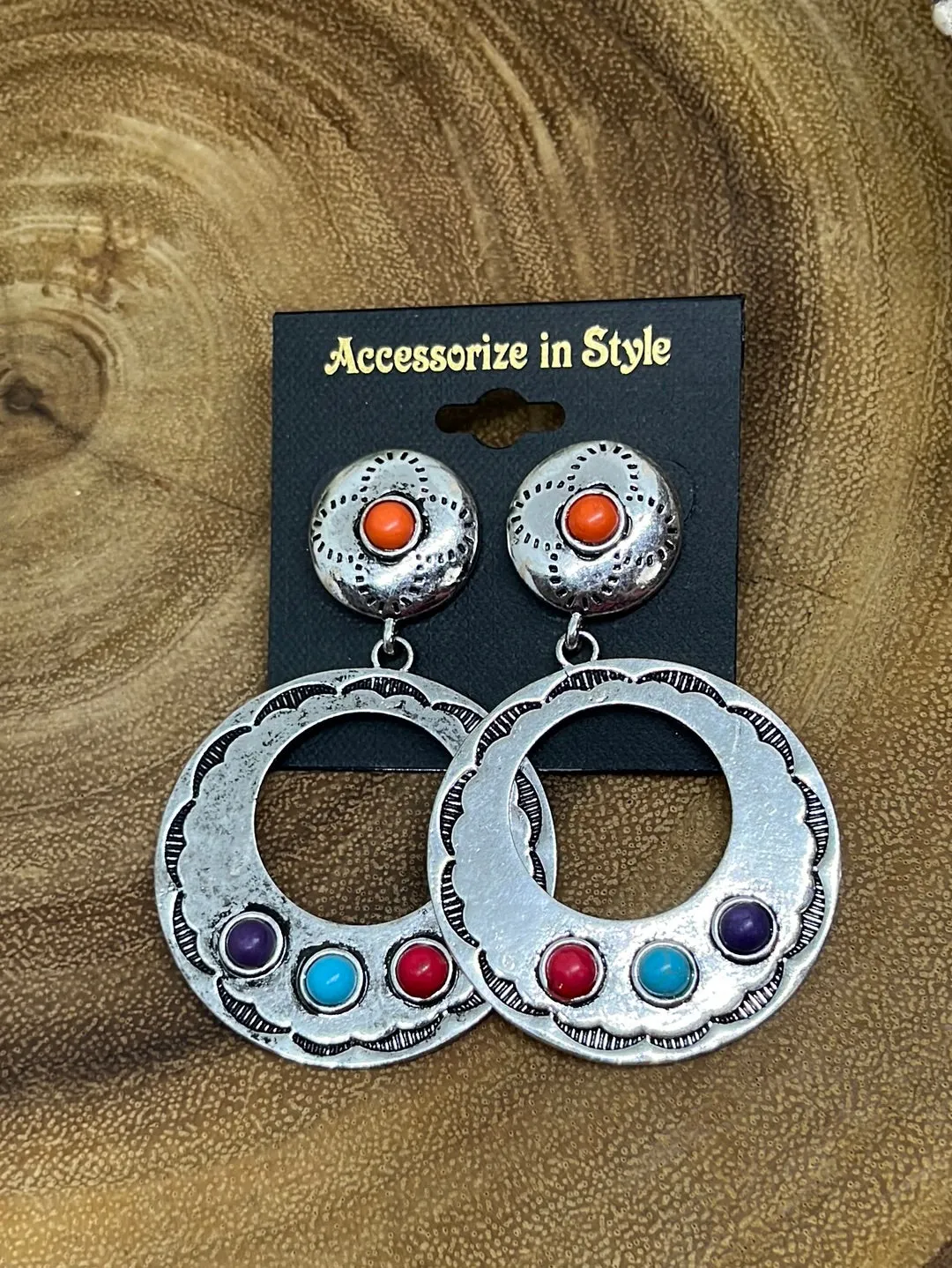 Denton Western Chunky Pendant Earrings