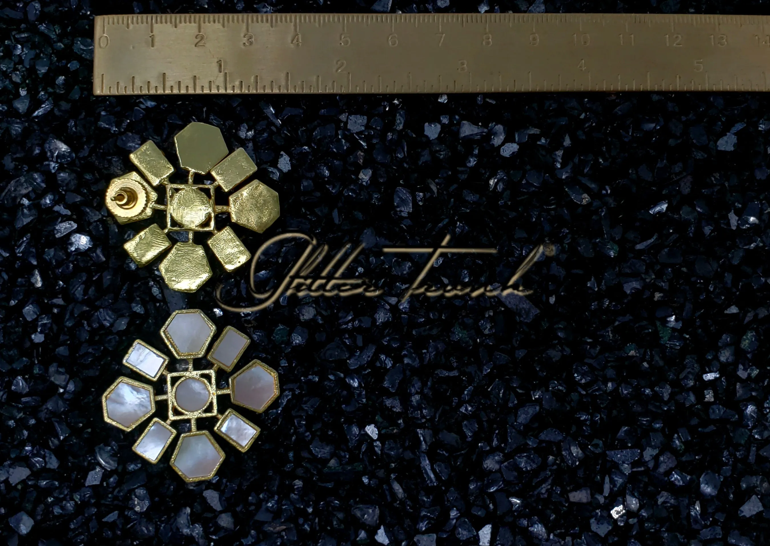 Devi MoP Gold Statement Earrings
