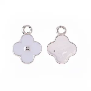 Diamond Gemstone Earrings pendant fashion charm Bracelet Handmade Mother's Day Gift 1*1.4cm white Clover 20pcs 10177855