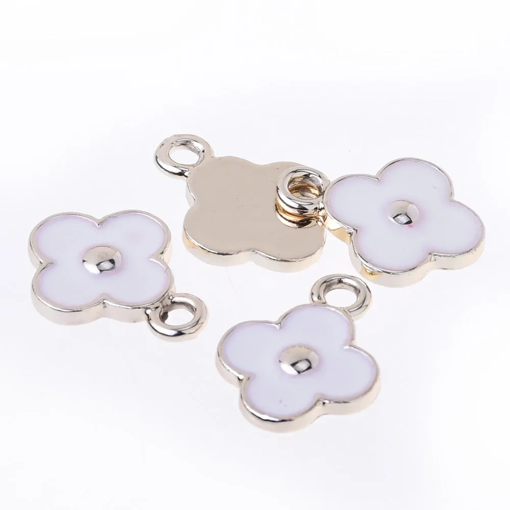 Diamond Gemstone Earrings pendant fashion charm Bracelet Handmade Mother's Day Gift 1*1.4cm white Clover 20pcs 10177855