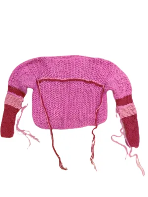 Distressed Sweater in Pink