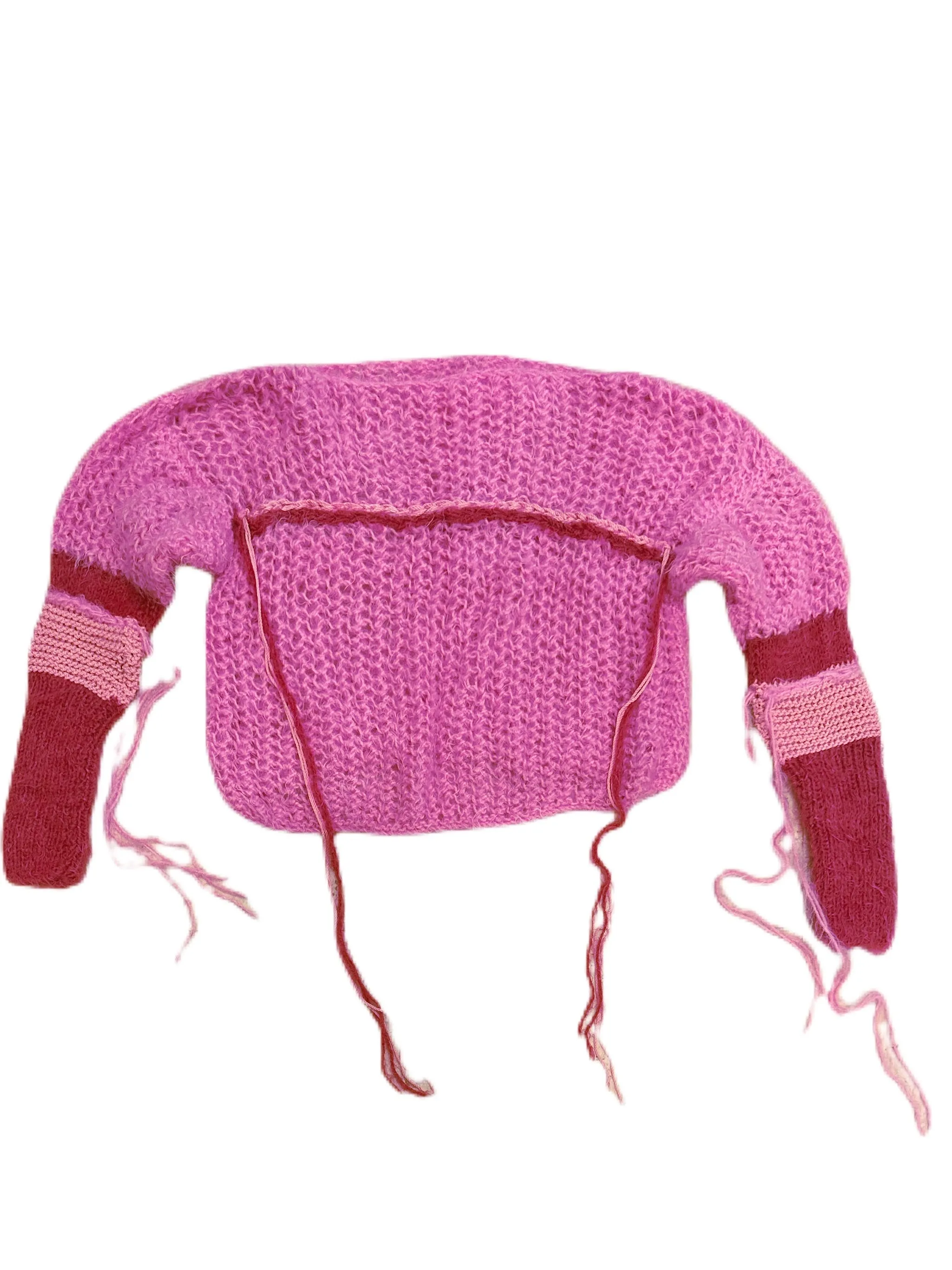 Distressed Sweater in Pink