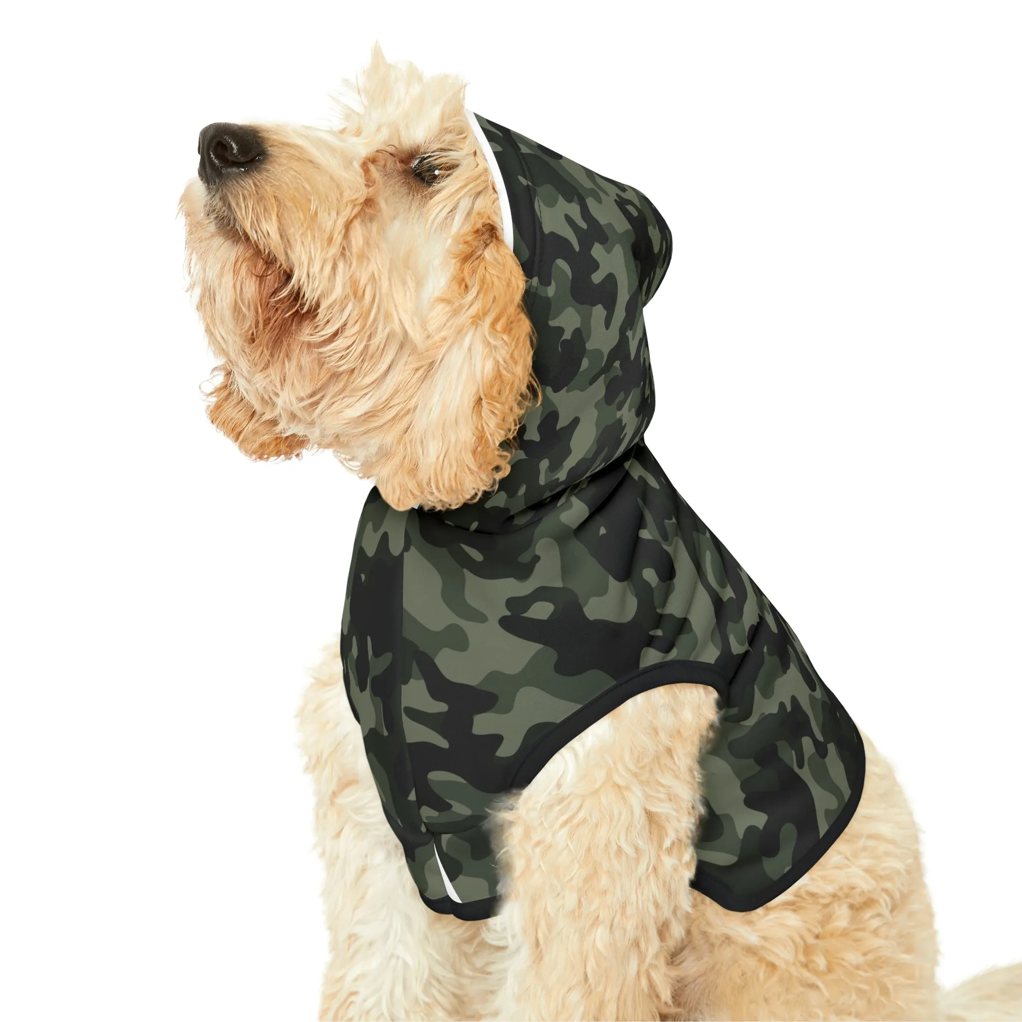 Dog Hoodie Sweater, Camouflage Dark Green - Comfortable Dog Clothes