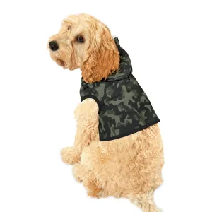 Dog Hoodie Sweater, Camouflage Dark Green - Comfortable Dog Clothes
