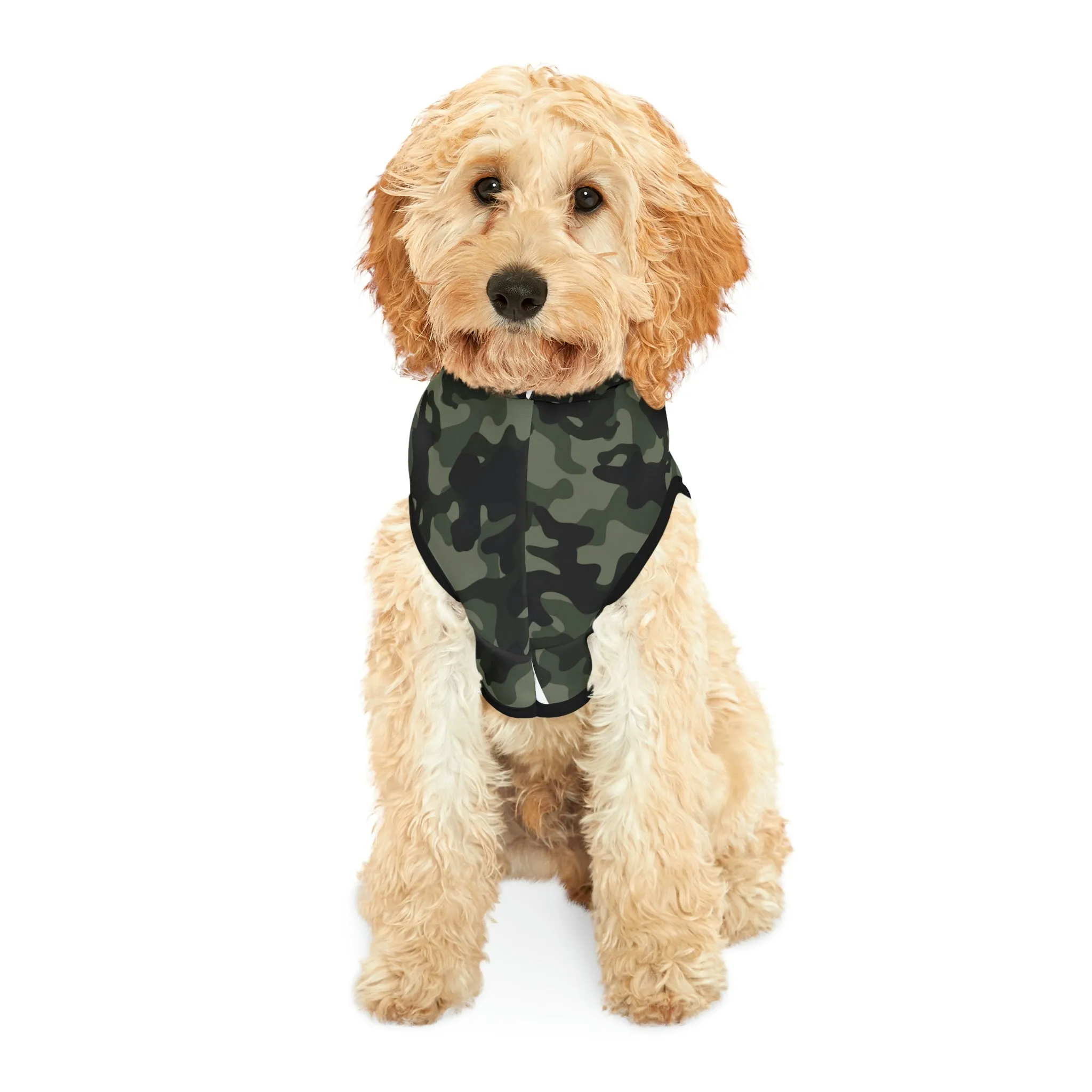 Dog Hoodie Sweater, Camouflage Dark Green - Comfortable Dog Clothes