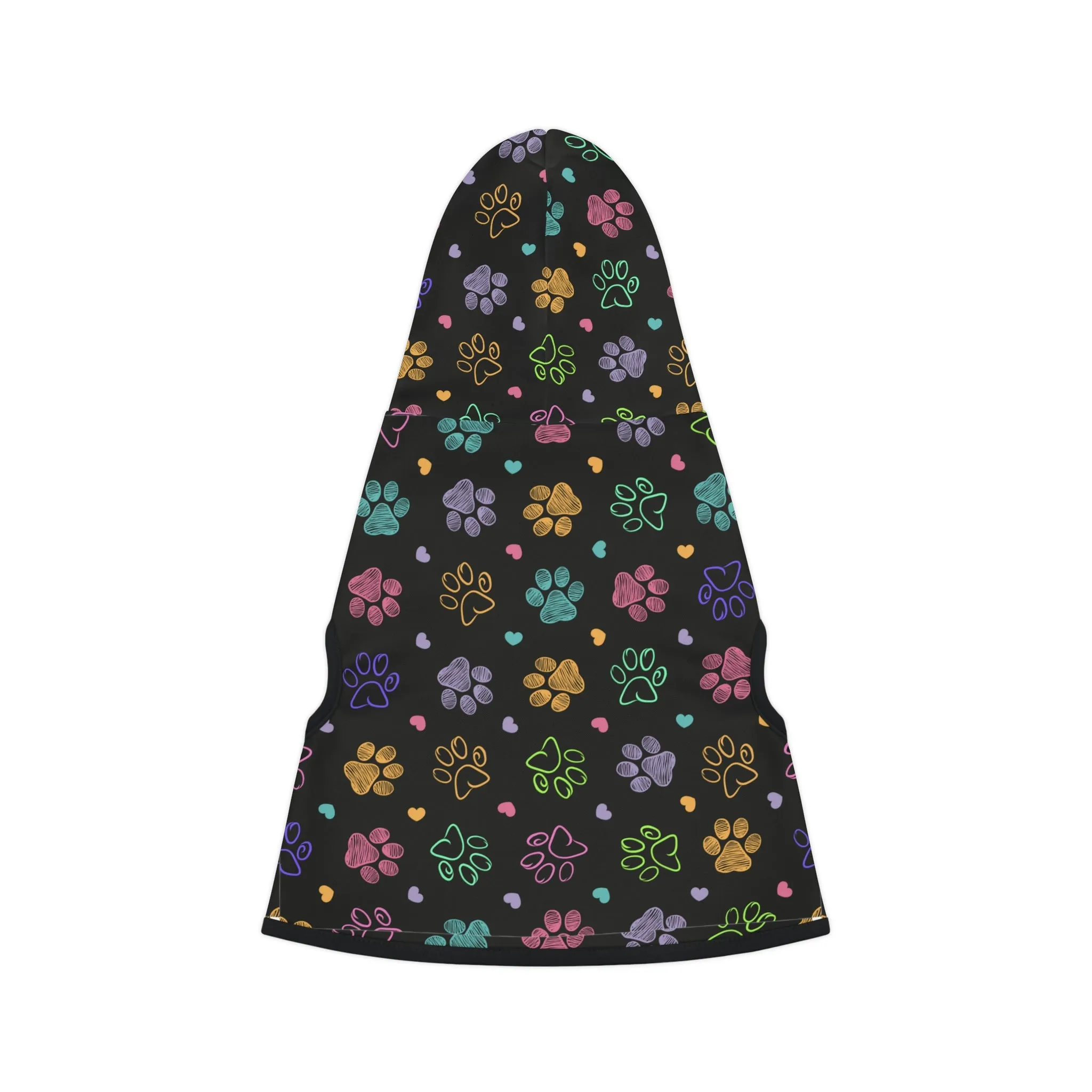 Dog Hoodie Sweater, Colorful Paw Prints - Comfortable Dog Clothes