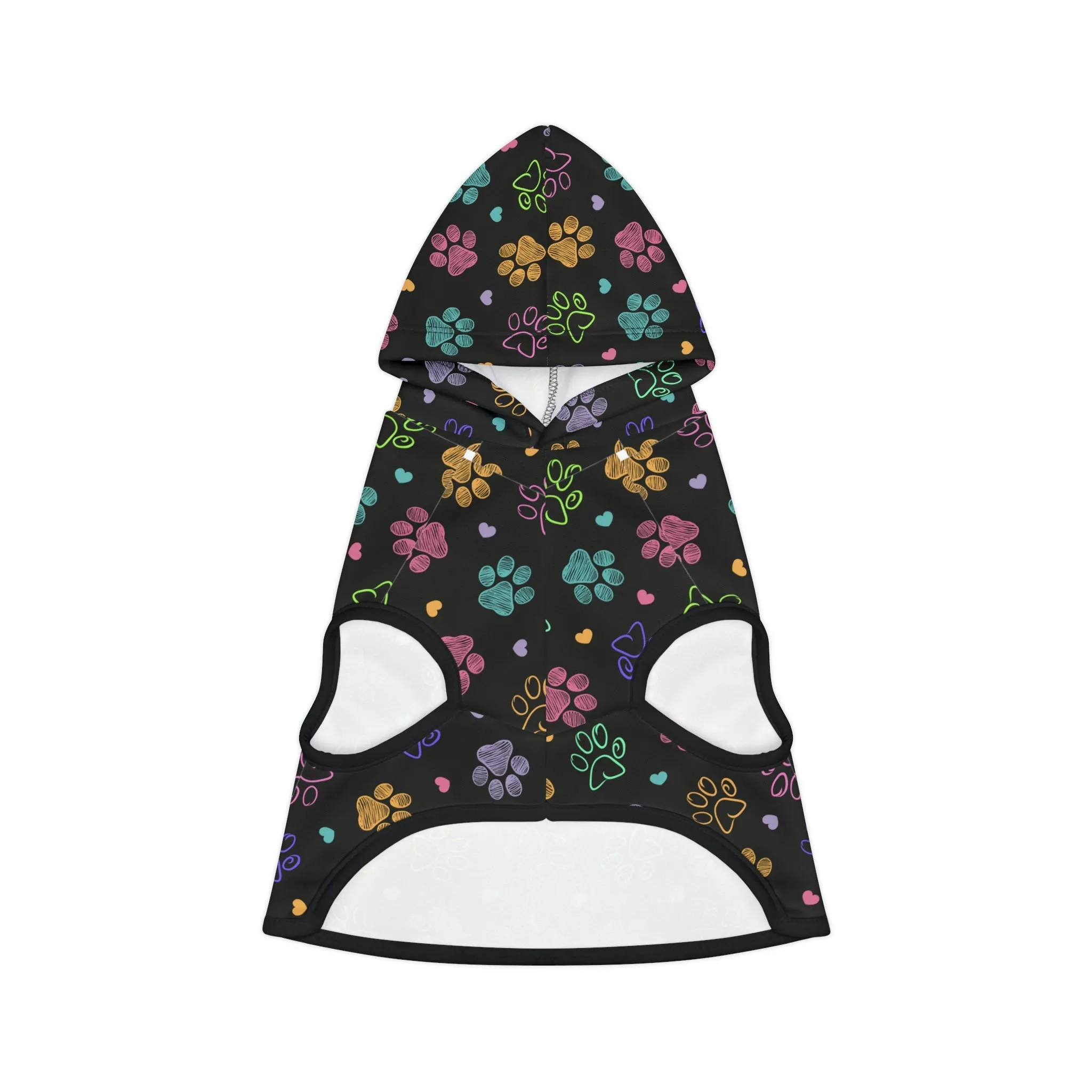 Dog Hoodie Sweater, Colorful Paw Prints - Comfortable Dog Clothes