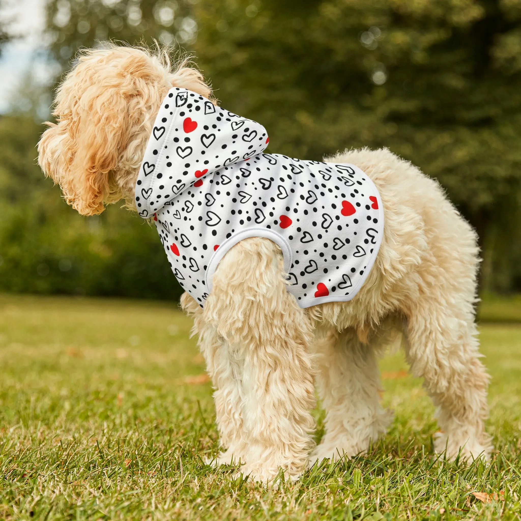 Dog Hoodie Sweater, Lovely Hearts - Comfortable Dog Clothes
