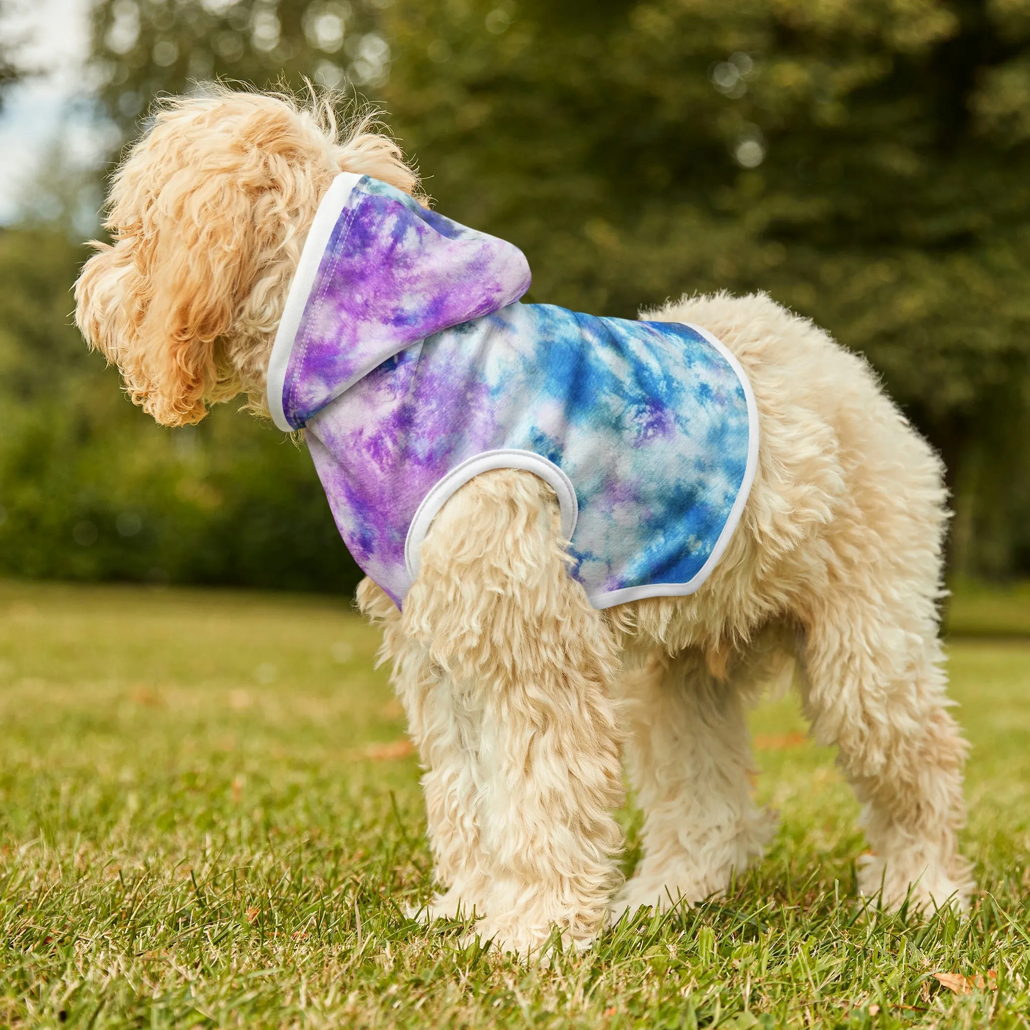 Dog Hoodie Sweater, Tie Dye Purple - Comfortable Dog Clothes