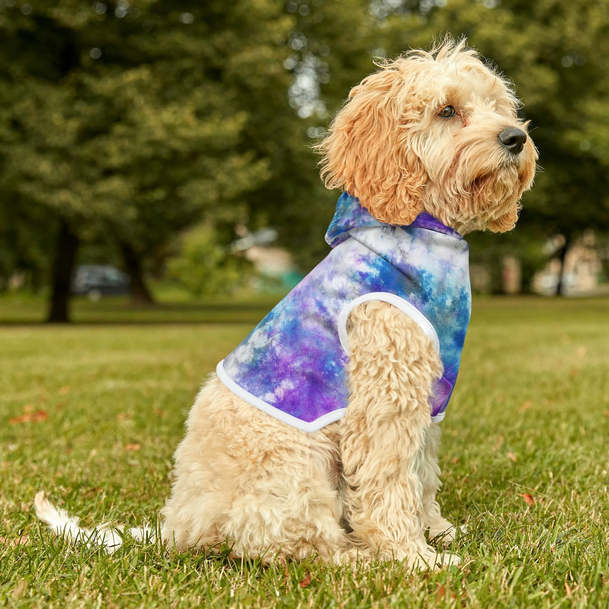 Dog Hoodie Sweater, Tie Dye Purple - Comfortable Dog Clothes