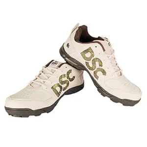DSC Beamer Cricket Shoe for Men & Boys (Light Weight | Economical | Durable | Size UK: 10) Grey-White