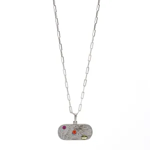 Egyptian Spiritual Symbols Silver Chain Necklace