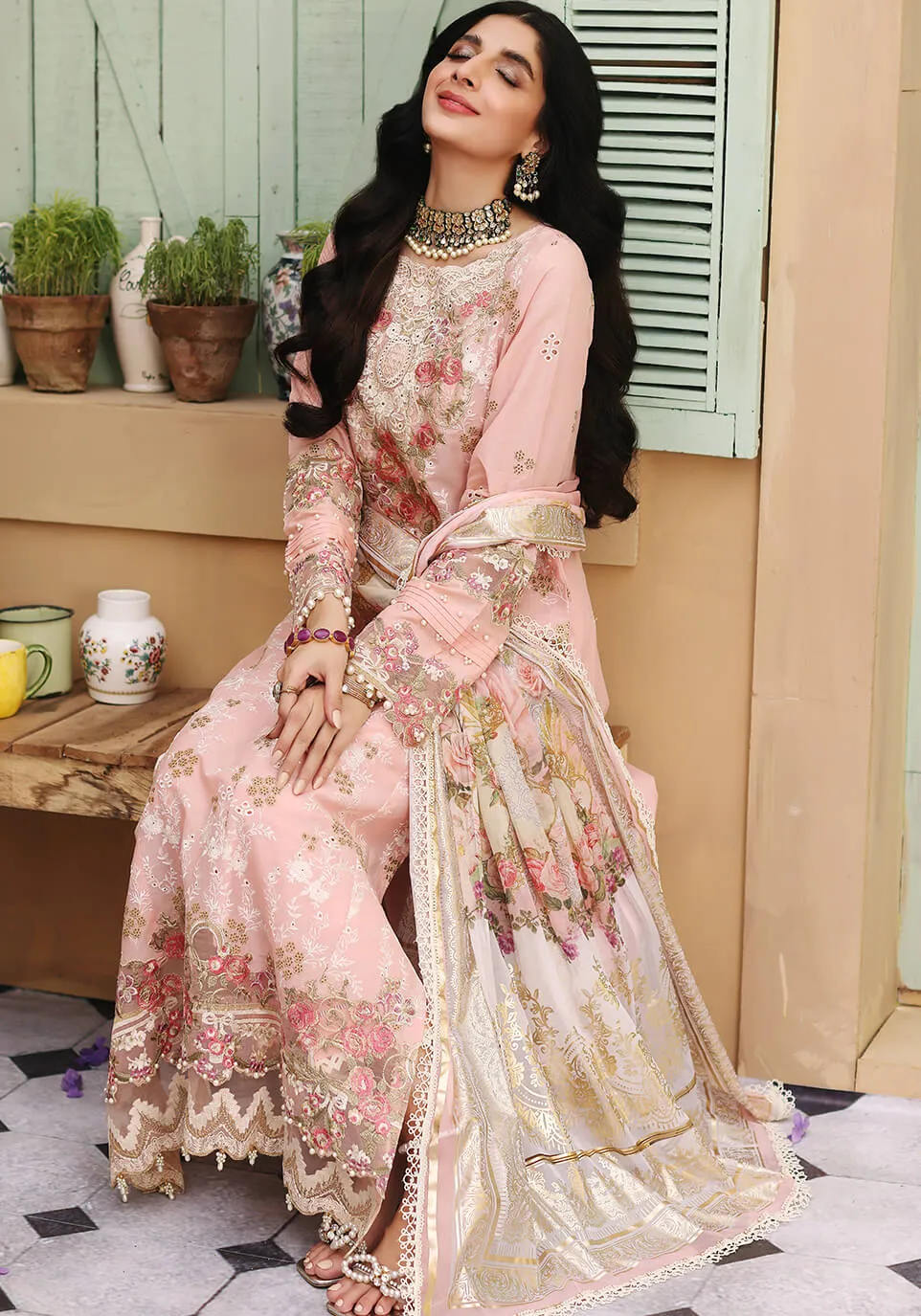 ELF-4 Jardin | Elaf Luxury Festive Lawn Collection 2022 | Unstitched Embroidered Lawn Suits