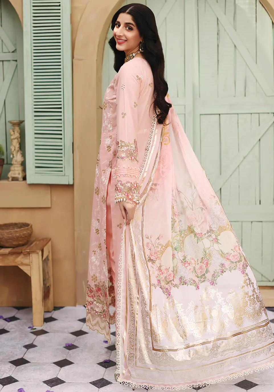 ELF-4 Jardin | Elaf Luxury Festive Lawn Collection 2022 | Unstitched Embroidered Lawn Suits