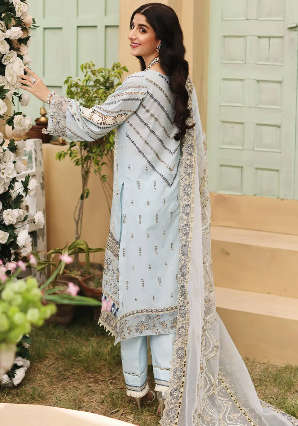 ELF-7 Tiara | Elaf Luxury Festive Lawn Collection 2022 | Unstitched Embroidered Lawn Suits
