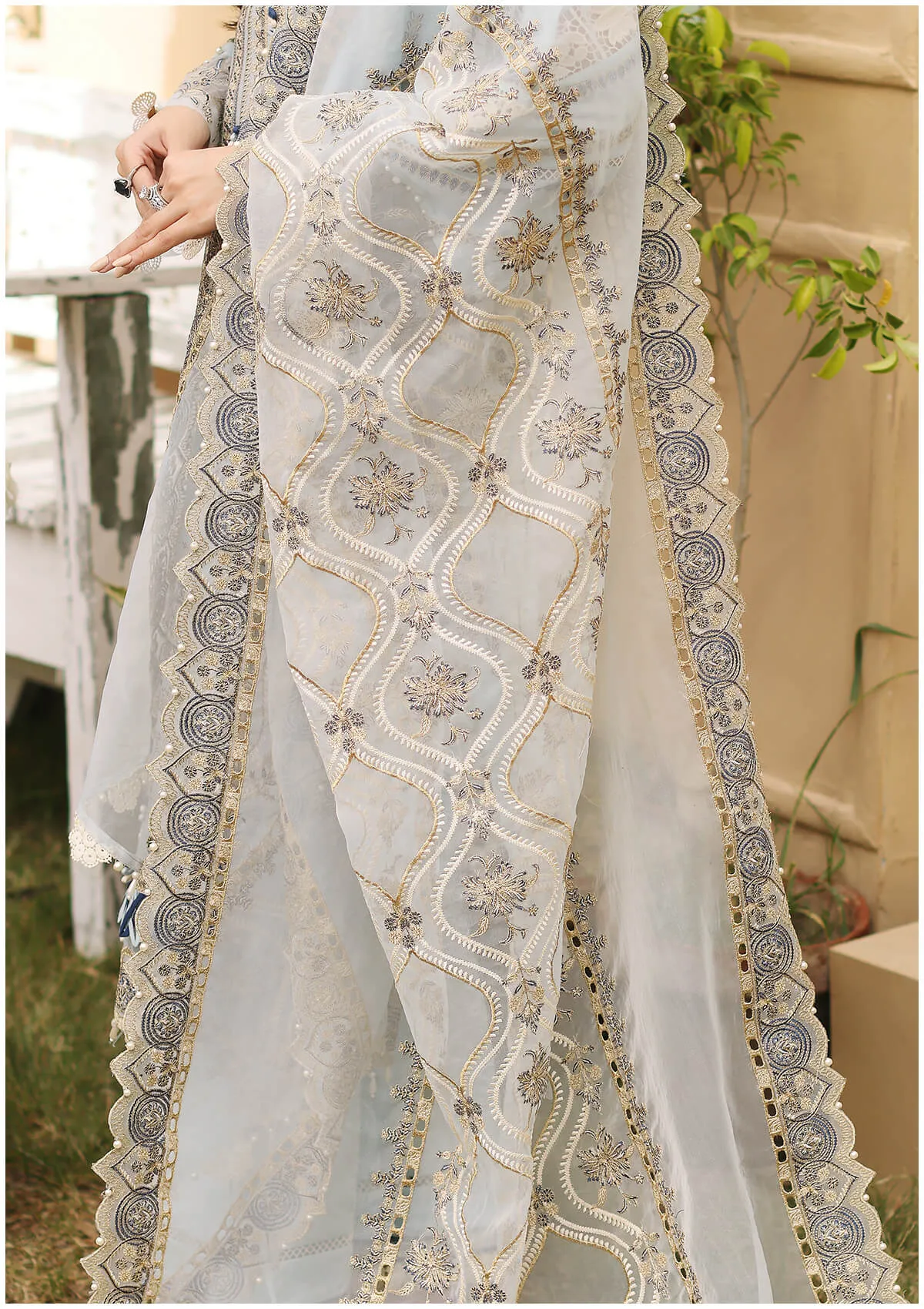 ELF-7 Tiara | Elaf Luxury Festive Lawn Collection 2022 | Unstitched Embroidered Lawn Suits