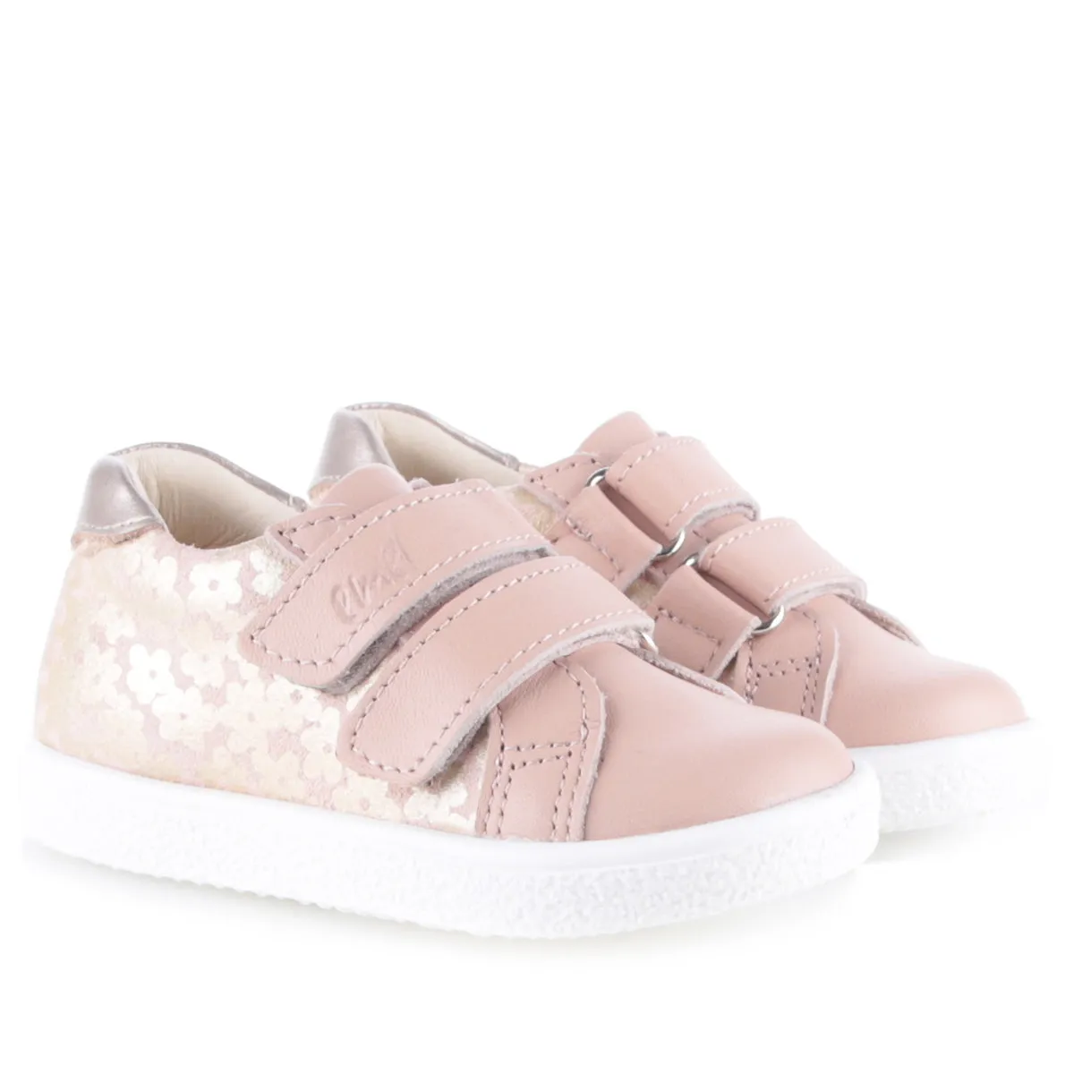 Emel Pink Metallic Floral Velcro Sneaker