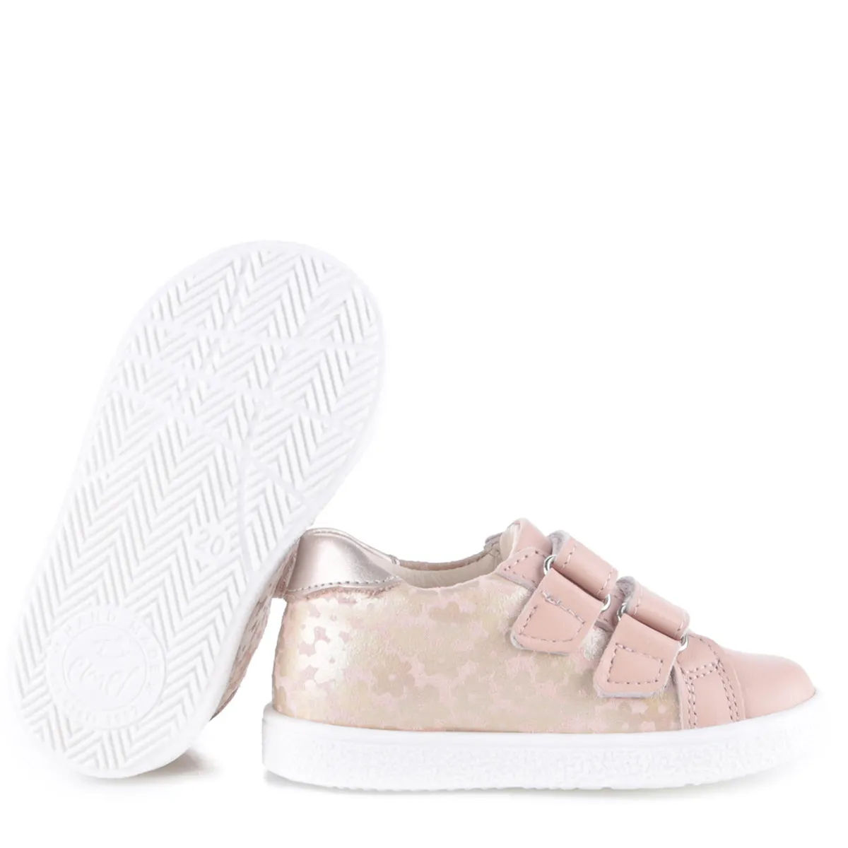 Emel Pink Metallic Floral Velcro Sneaker