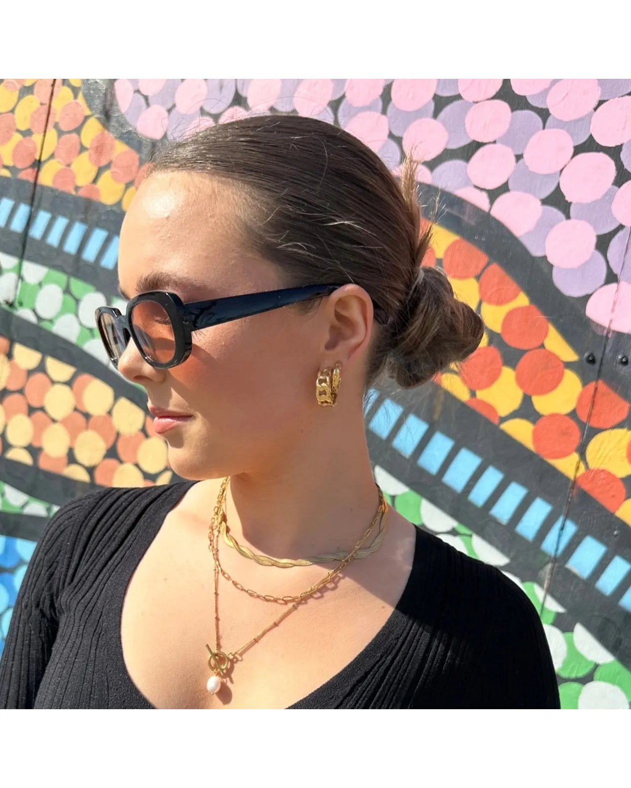 Ever Jewellery Groove Hoop Earrings - Gold