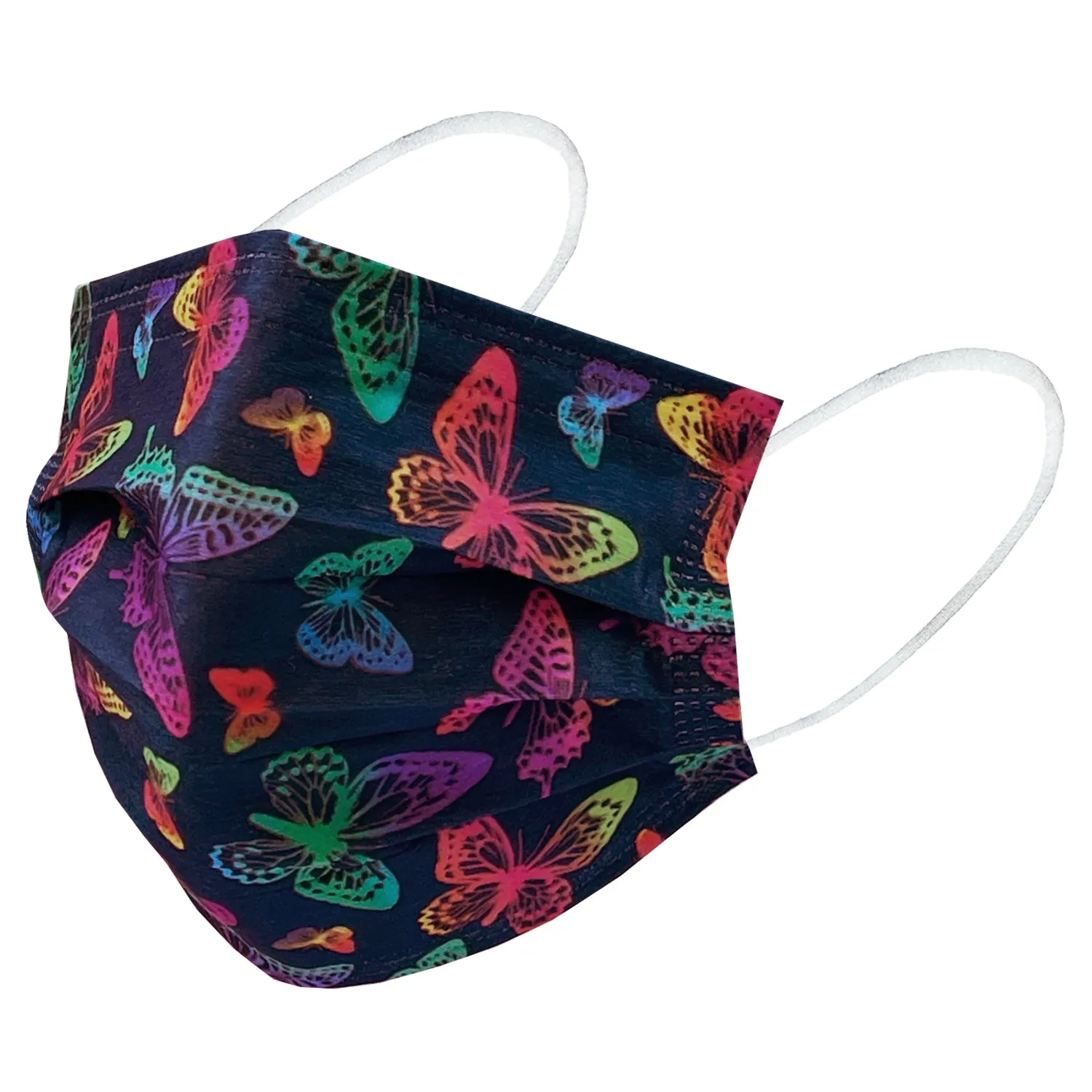 Everydayspecial Disposable Safety Mask 3 Layer Protection Face Mask for Adults 50 pcs (Butterfly Print)