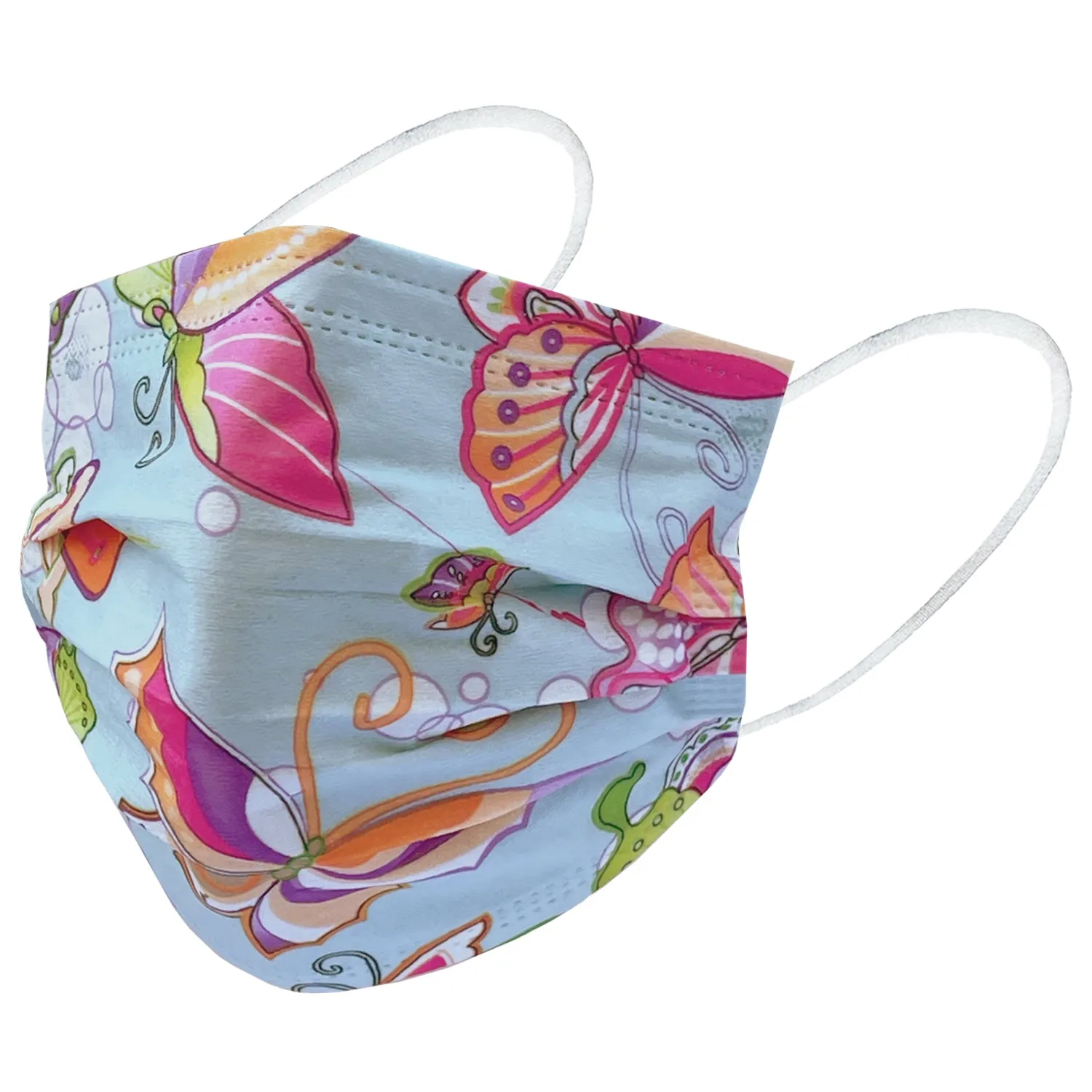 Everydayspecial Disposable Safety Mask 3 Layer Protection Face Mask for Adults 50 pcs (Butterfly Print)