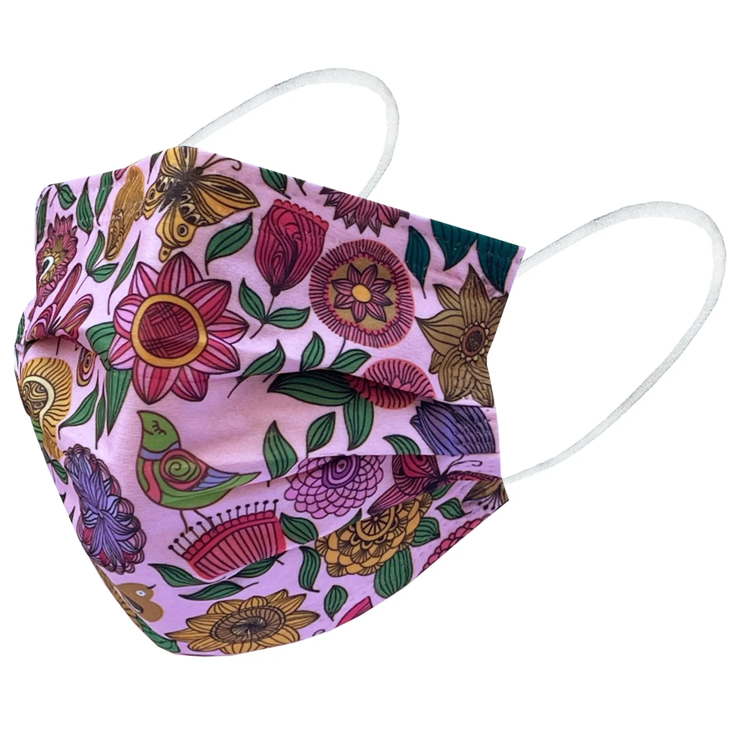 Everydayspecial Disposable Safety Mask 3 Layer Protection Face Mask for Adults 50 pcs (Butterfly Print)