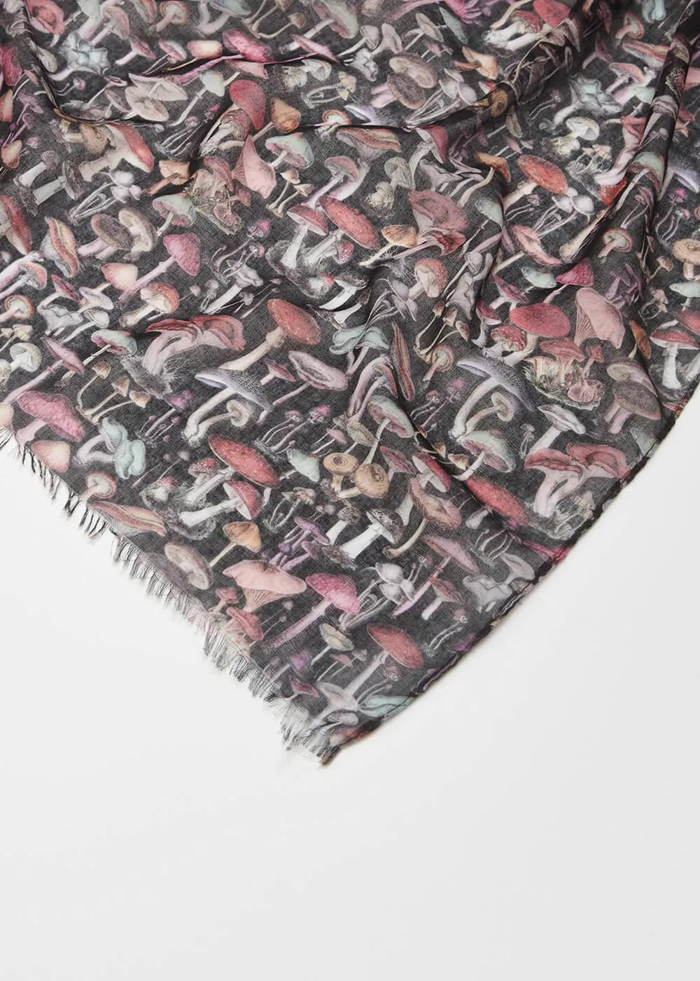 Fable England Magical Mushroom Lightweight Scarf Black