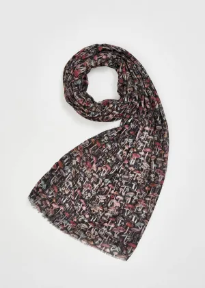 Fable England Magical Mushroom Lightweight Scarf Black