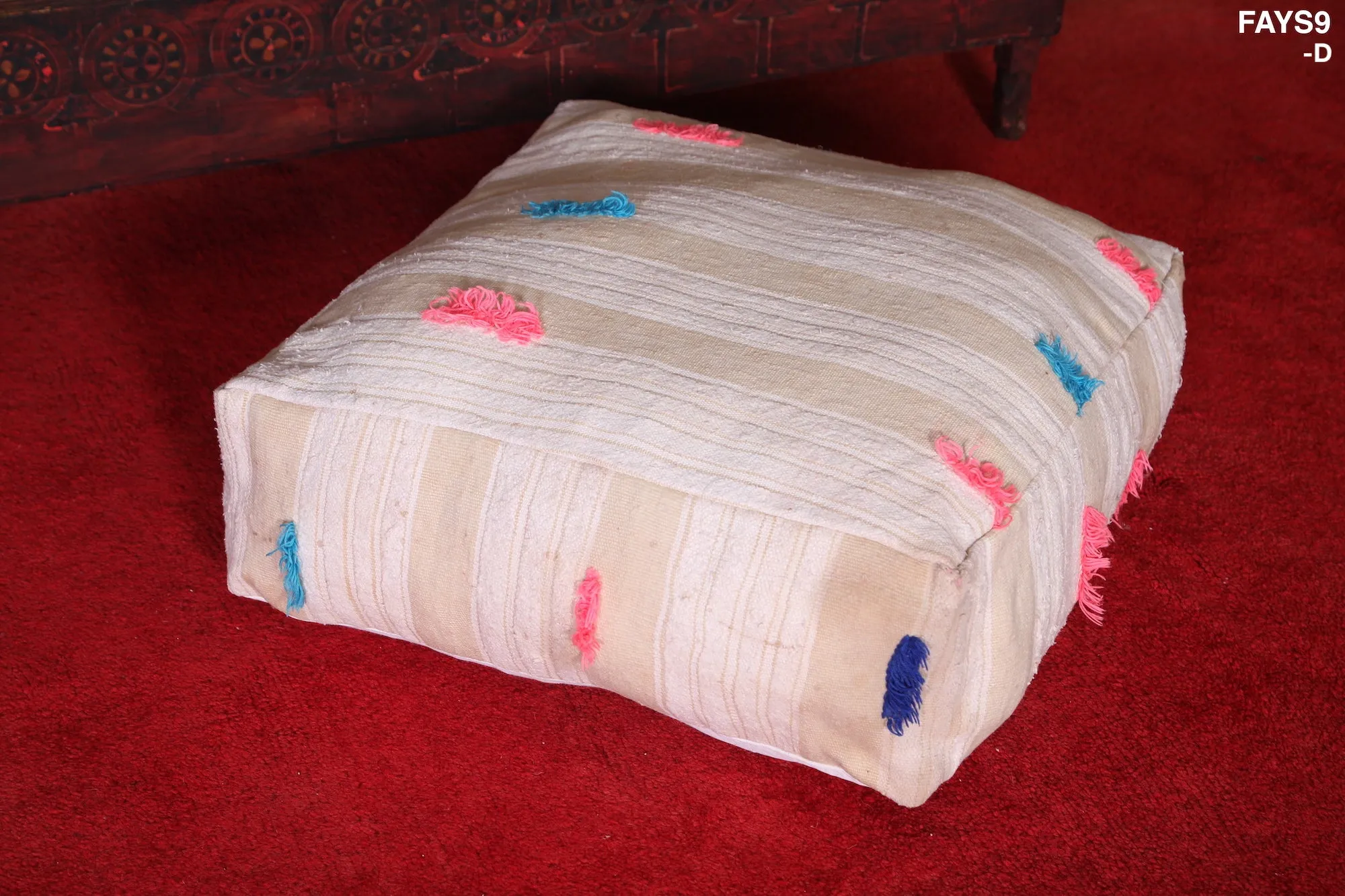 Fabulous Handmade Moroccan Kilim Pouf Cushion