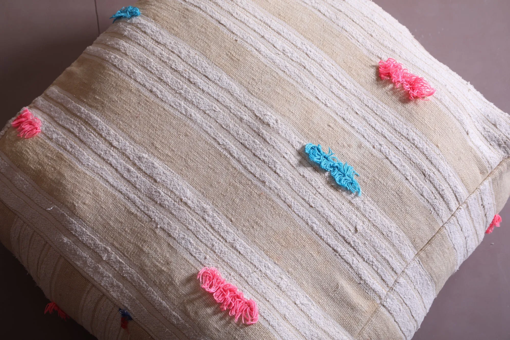 Fabulous Handmade Moroccan Kilim Pouf Cushion