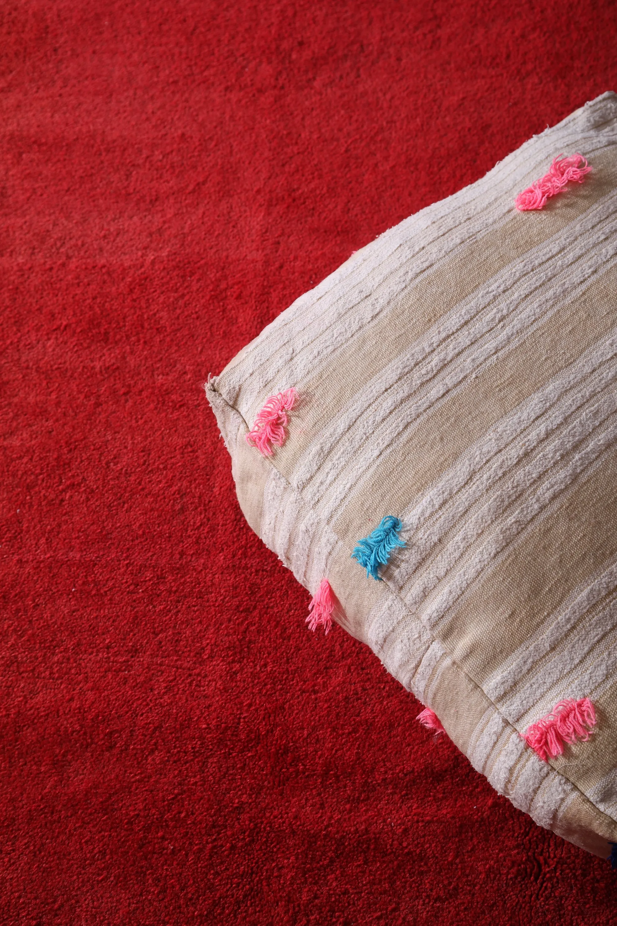 Fabulous Handmade Moroccan Kilim Pouf Cushion
