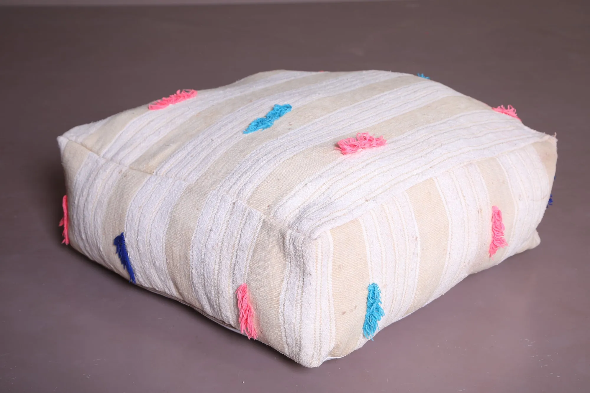 Fabulous Handmade Moroccan Kilim Pouf Cushion