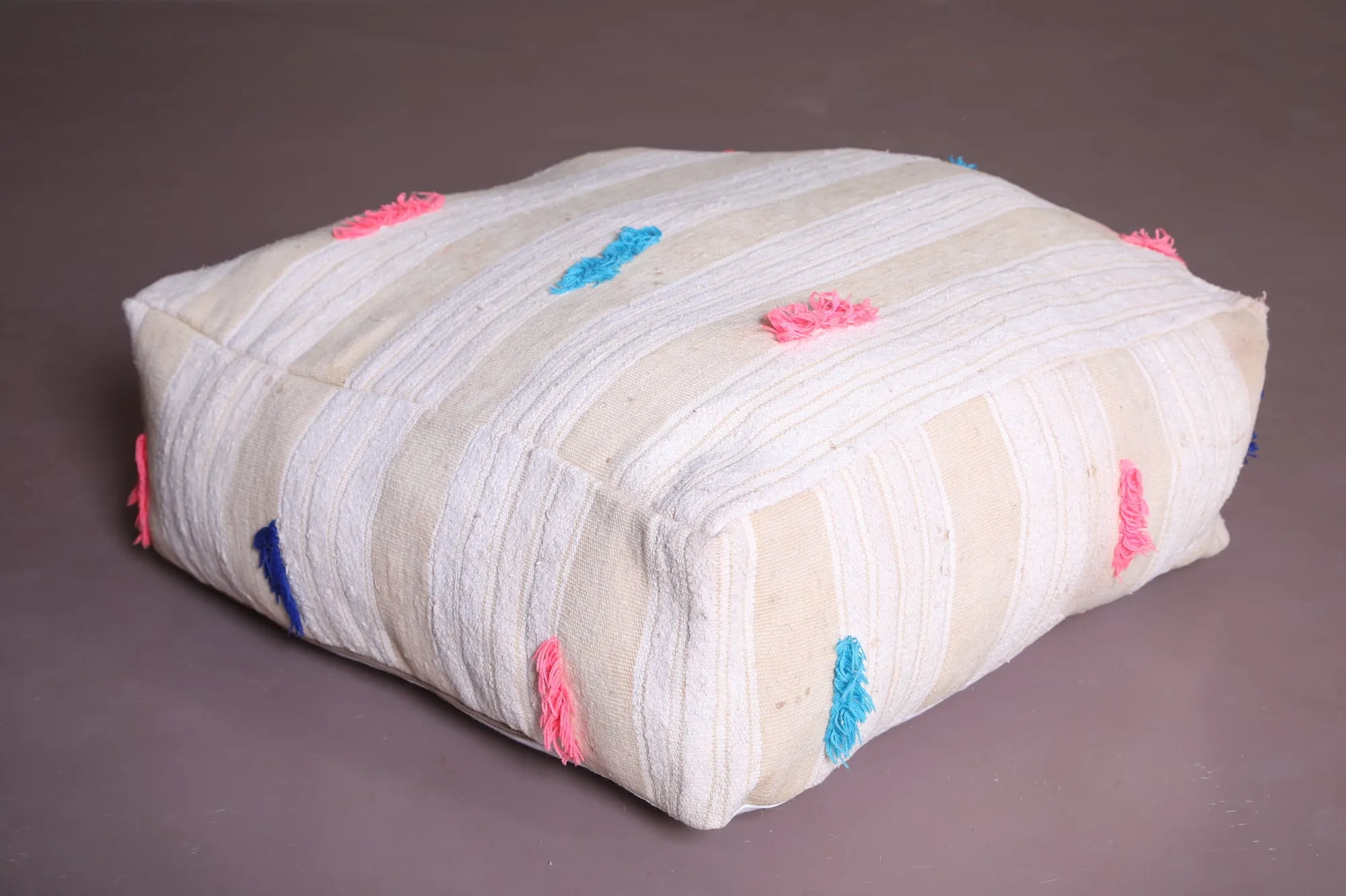 Fabulous Handmade Moroccan Kilim Pouf Cushion