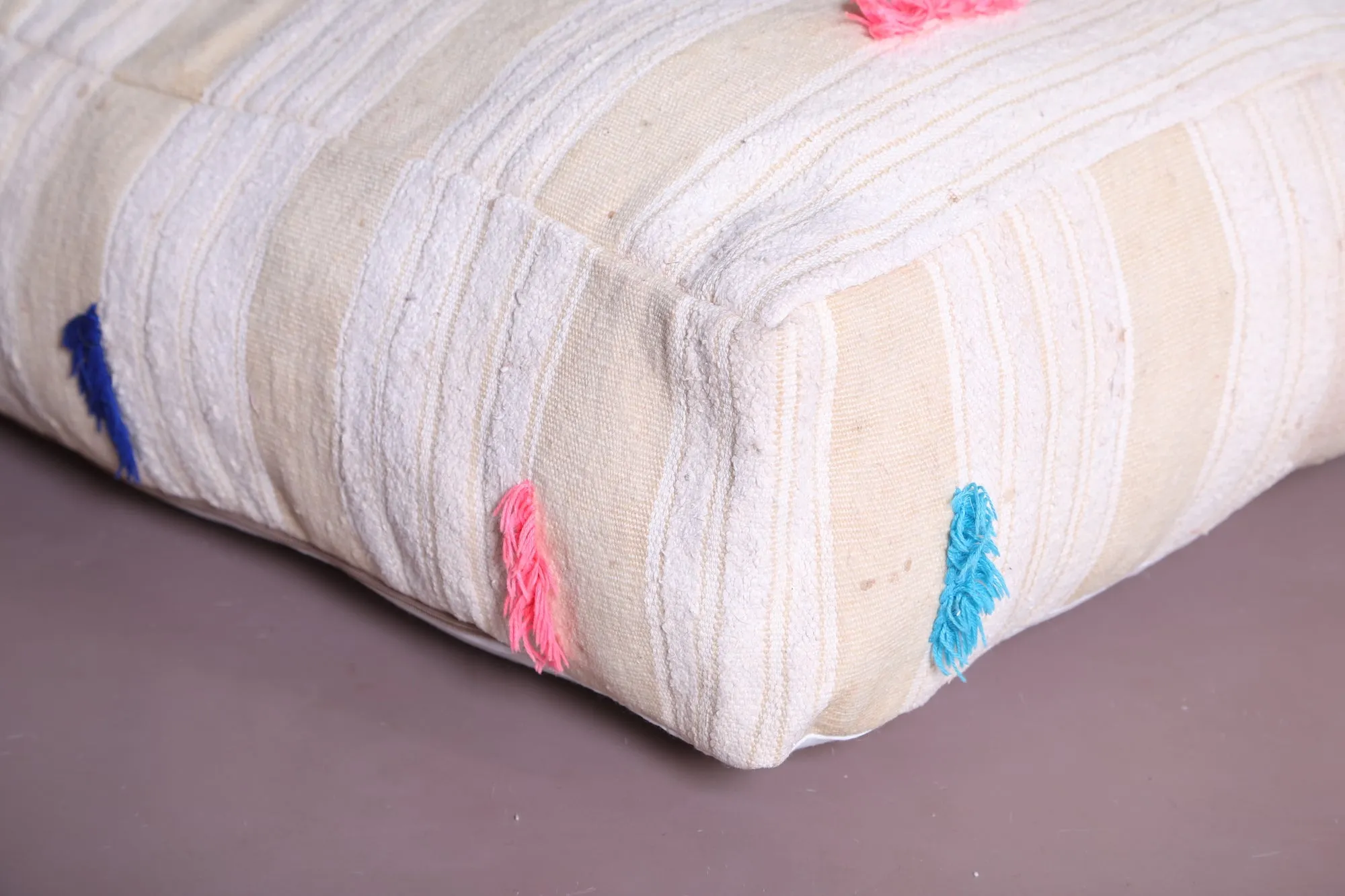 Fabulous Handmade Moroccan Kilim Pouf Cushion