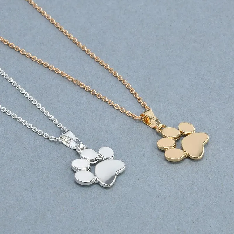 Fashion Cute Pet Dog Paw Print Chain Pendant & Necklace