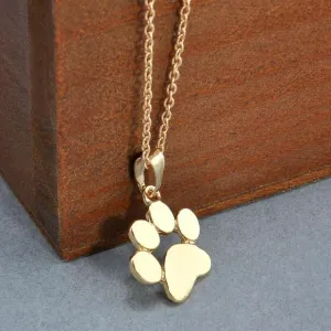 Fashion Cute Pet Dog Paw Print Chain Pendant & Necklace