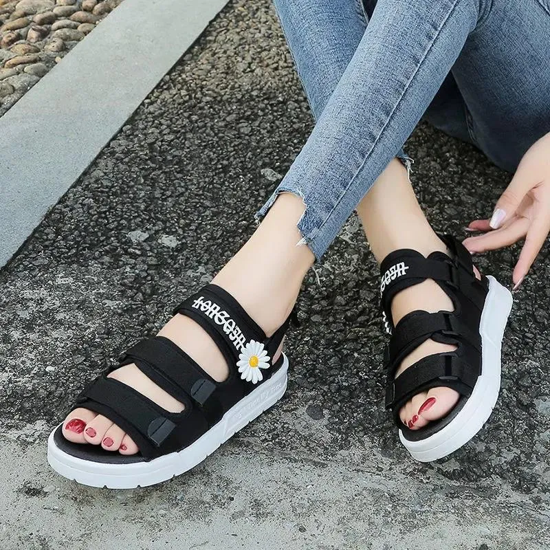 Fashion Daisy Sandals Women's Velcro Sports Beach Shoes for Summer Wear