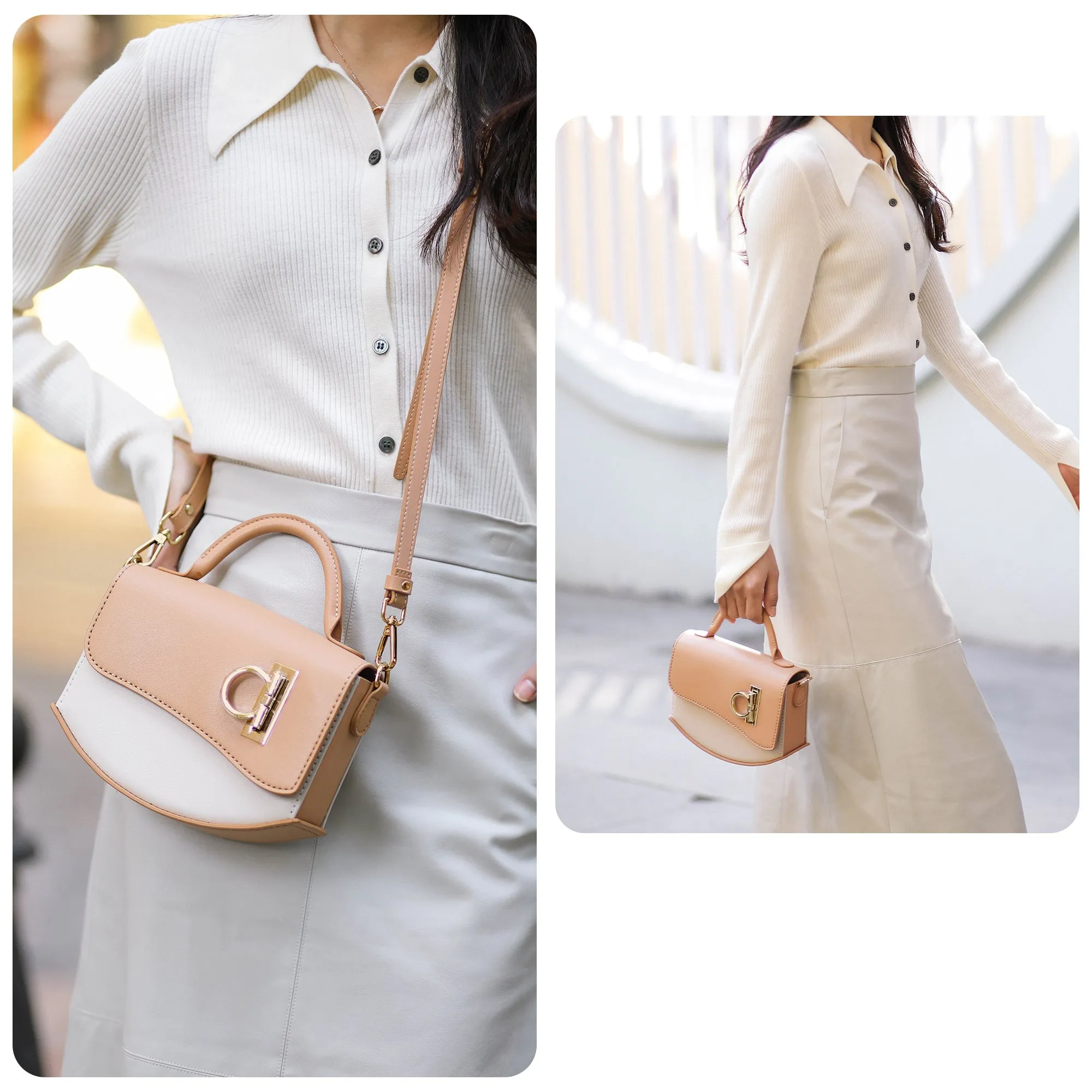 Fashion Round Buckle Leather Bag Kit