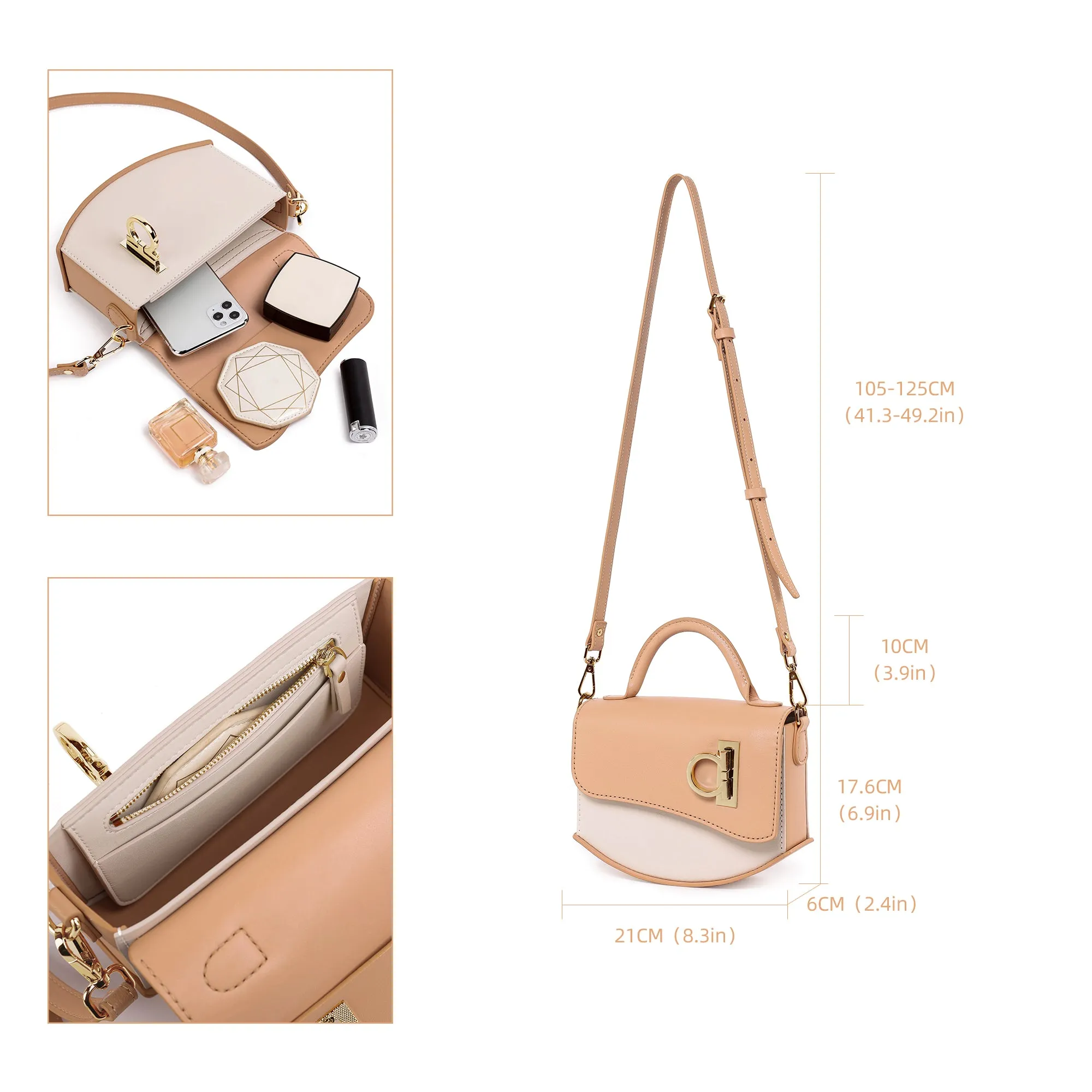 Fashion Round Buckle Leather Bag Kit