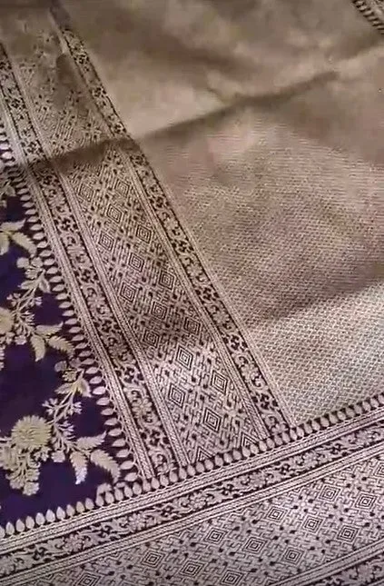 Fashion Vibes Presents Pure Banarasi Khaddi Katan Silk Tanchoi Brocade Handloom Saree