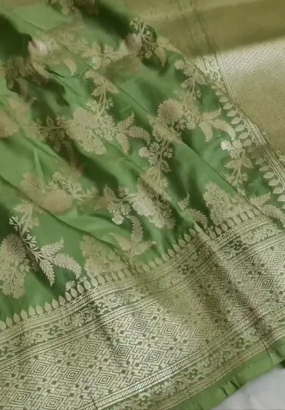Fashion Vibes Presents Pure Banarasi Khaddi Katan Silk Tanchoi Brocade Handloom Saree
